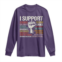 I Support Progressive Liberal Human Rights Long Sleeve Shirt Vintage Hand Fist