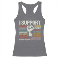 I Support Progressive Liberal Human Rights Racerback Tank Top Vintage Hand Fist