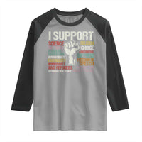 I Support Progressive Liberal Human Rights Raglan Shirt Vintage Hand Fist