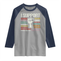 I Support Progressive Liberal Human Rights Raglan Shirt Vintage Hand Fist