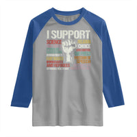 I Support Progressive Liberal Human Rights Raglan Shirt Vintage Hand Fist
