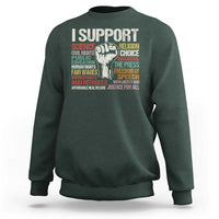 I Support Progressive Liberal Human Rights Sweatshirt Vintage Hand Fist