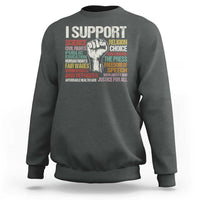 I Support Progressive Liberal Human Rights Sweatshirt Vintage Hand Fist