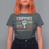I Support Progressive Liberal Human Rights T Shirt For Women Vintage Hand Fist