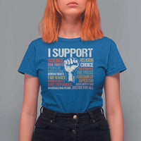I Support Progressive Liberal Human Rights T Shirt For Women Vintage Hand Fist