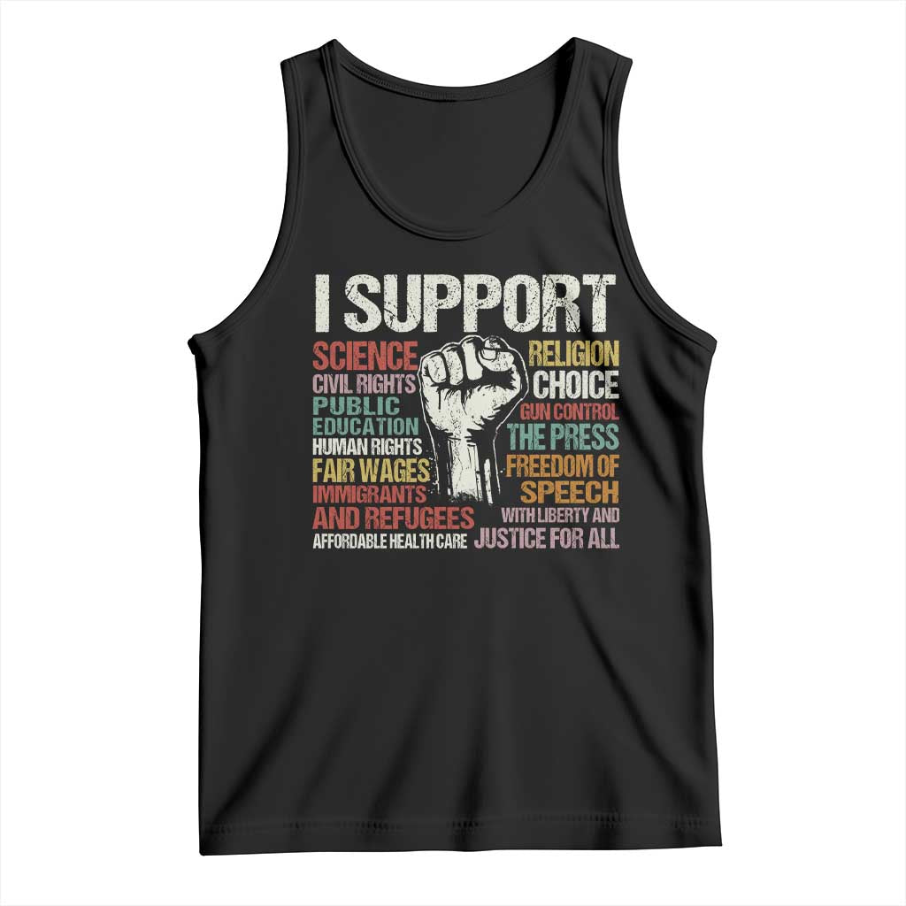 I Support Progressive Liberal Human Rights Tank Top Vintage Hand Fist