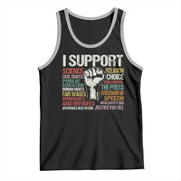 I Support Progressive Liberal Human Rights Tank Top Vintage Hand Fist