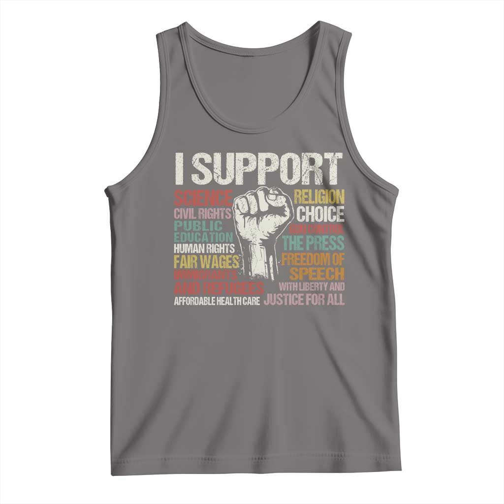 I Support Progressive Liberal Human Rights Tank Top Vintage Hand Fist