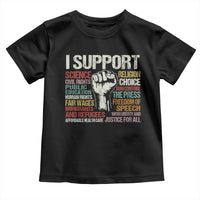 I Support Progressive Liberal Human Rights Toddler T Shirt Vintage Hand Fist