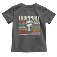I Support Progressive Liberal Human Rights Toddler T Shirt Vintage Hand Fist