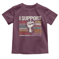 I Support Progressive Liberal Human Rights Toddler T Shirt Vintage Hand Fist
