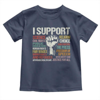 I Support Progressive Liberal Human Rights Toddler T Shirt Vintage Hand Fist