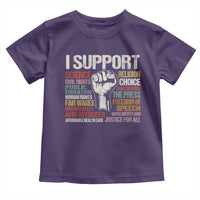 I Support Progressive Liberal Human Rights Toddler T Shirt Vintage Hand Fist