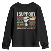 I Support Progressive Liberal Human Rights Youth Sweatshirt Vintage Hand Fist
