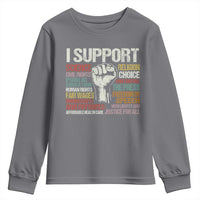 I Support Progressive Liberal Human Rights Youth Sweatshirt Vintage Hand Fist
