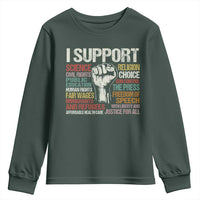 I Support Progressive Liberal Human Rights Youth Sweatshirt Vintage Hand Fist