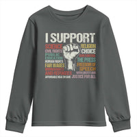 I Support Progressive Liberal Human Rights Youth Sweatshirt Vintage Hand Fist