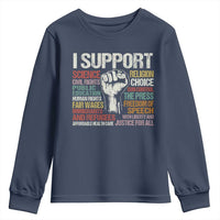 I Support Progressive Liberal Human Rights Youth Sweatshirt Vintage Hand Fist
