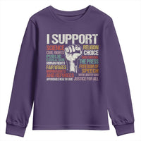 I Support Progressive Liberal Human Rights Youth Sweatshirt Vintage Hand Fist