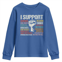 I Support Progressive Liberal Human Rights Youth Sweatshirt Vintage Hand Fist