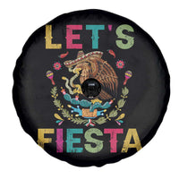 Funny Cinco De Mayo Spare Tire Cover Let's Fiesta Golden Eagle Mexico Flag