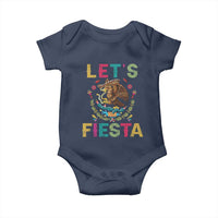 Funny Cinco De Mayo Baby Onesie Let's Fiesta Golden Eagle Mexico Flag