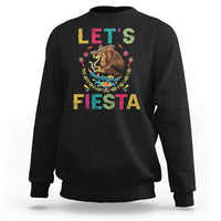 Funny Cinco De Mayo Sweatshirt Let's Fiesta Golden Eagle Mexico Flag