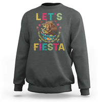 Funny Cinco De Mayo Sweatshirt Let's Fiesta Golden Eagle Mexico Flag