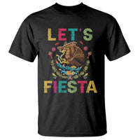 Funny Cinco De Mayo T Shirt Let's Fiesta Golden Eagle Mexico Flag