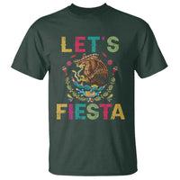 Funny Cinco De Mayo T Shirt Let's Fiesta Golden Eagle Mexico Flag