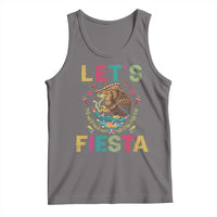 Funny Cinco De Mayo Tank Top Let's Fiesta Golden Eagle Mexico Flag