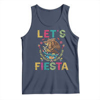Funny Cinco De Mayo Tank Top Let's Fiesta Golden Eagle Mexico Flag