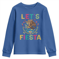 Funny Cinco De Mayo Youth Sweatshirt Let's Fiesta Golden Eagle Mexico Flag