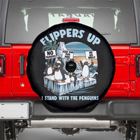 Flippers Up I Stand With The Peinguins Spare Tire Cover Penguins Tariff Resist