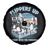 Flippers Up I Stand With The Peinguins Spare Tire Cover Penguins Tariff Resist