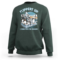 Flippers Up I Stand With The Peinguins Sweatshirt Penguins Tariff Resist