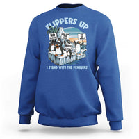 Flippers Up I Stand With The Peinguins Sweatshirt Penguins Tariff Resist