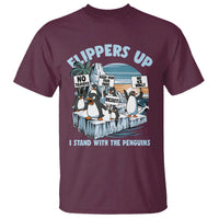 Flippers Up I Stand With The Peinguins T Shirt Penguins Tariff Resist