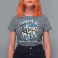 Flippers Up I Stand With The Peinguins T Shirt For Women Penguins Tariff Resist