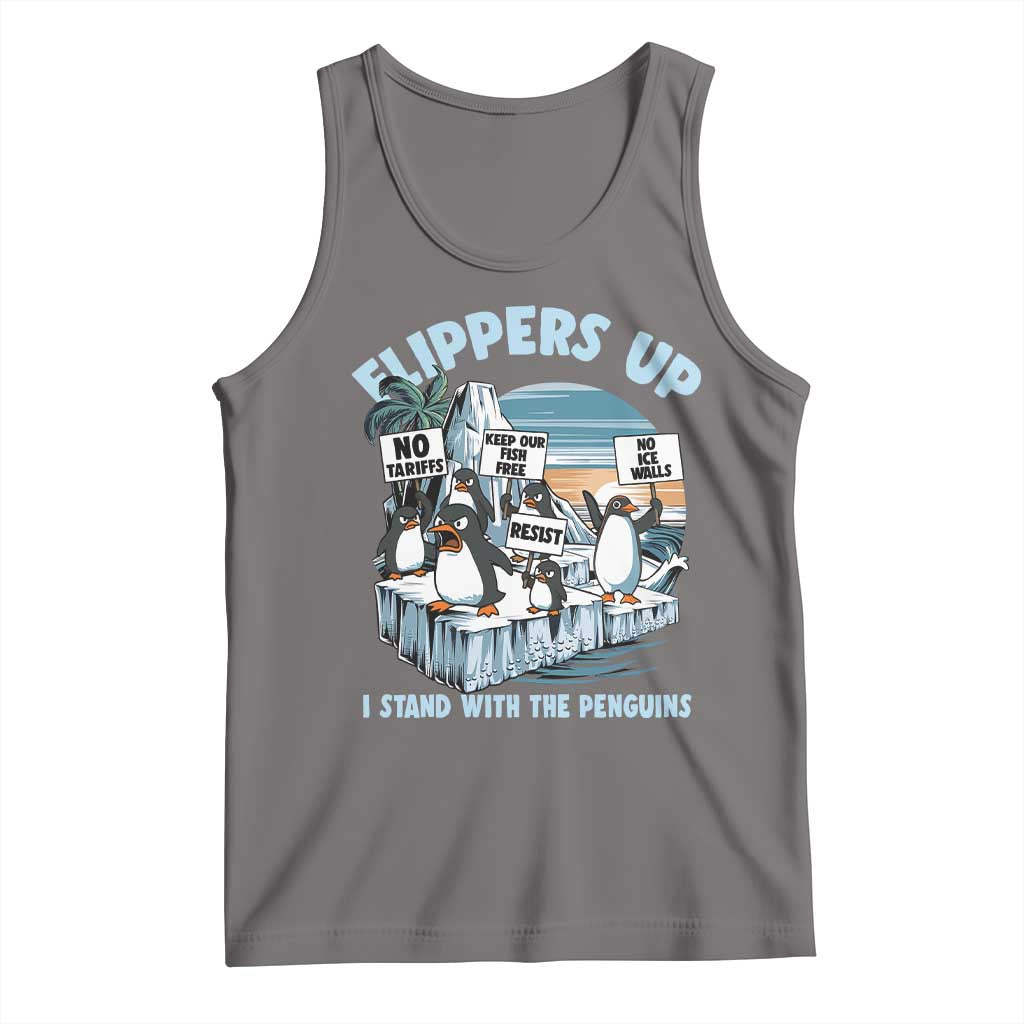 Flippers Up I Stand With The Peinguins Tank Top Penguins Tariff Resist