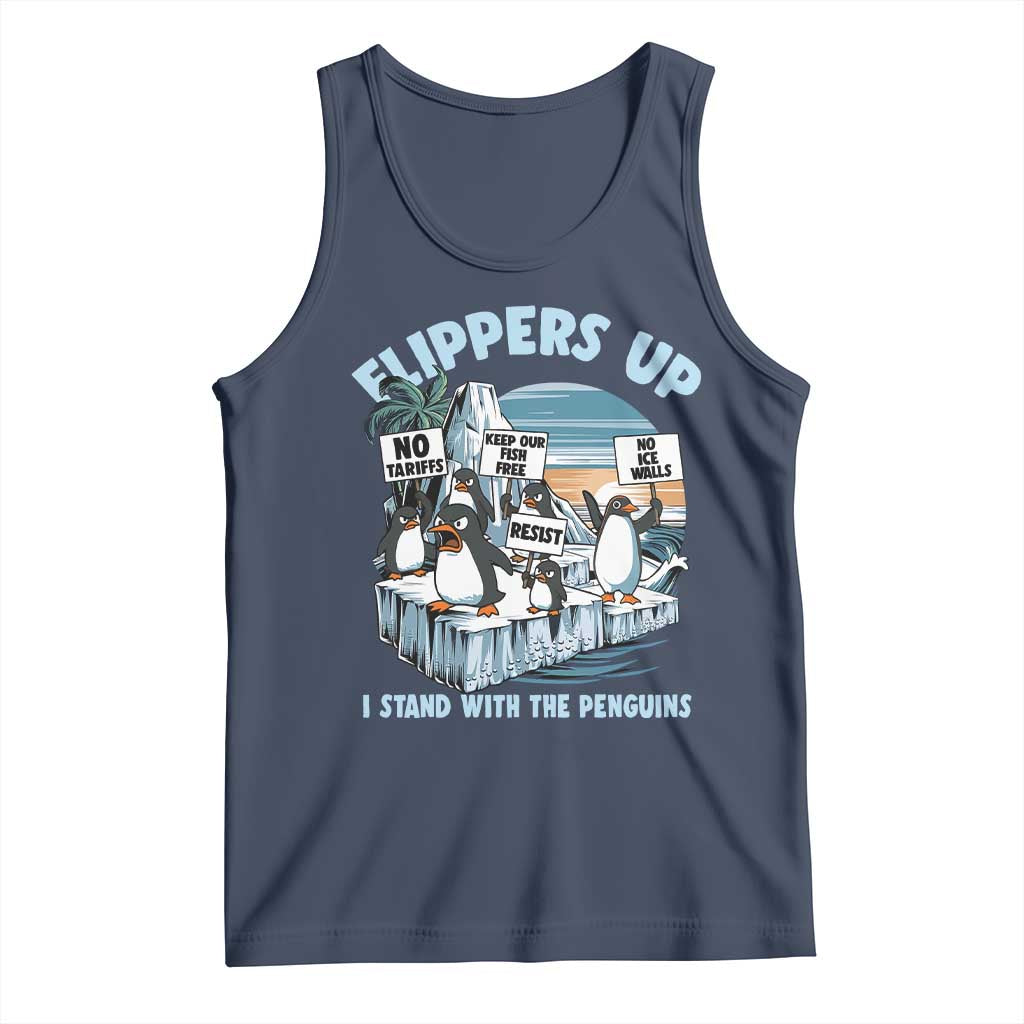 Flippers Up I Stand With The Peinguins Tank Top Penguins Tariff Resist