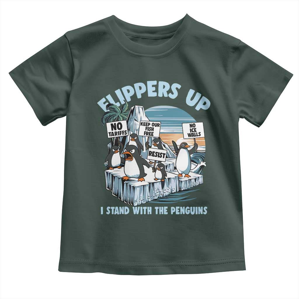 Flippers Up I Stand With The Peinguins Toddler T Shirt Penguins Tariff Resist