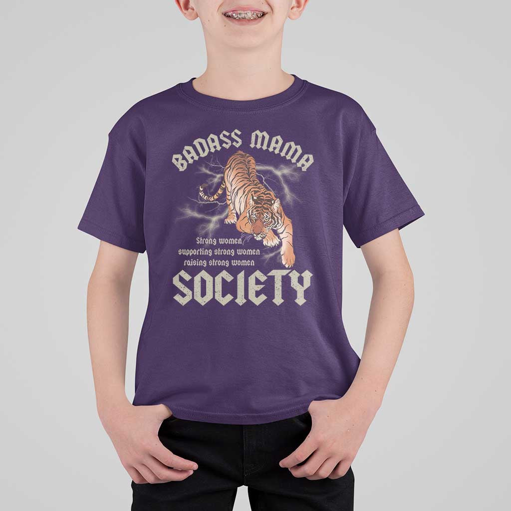 Funny Badass Mama Society T Shirt For Kid Vintage Tiger Mother's Day