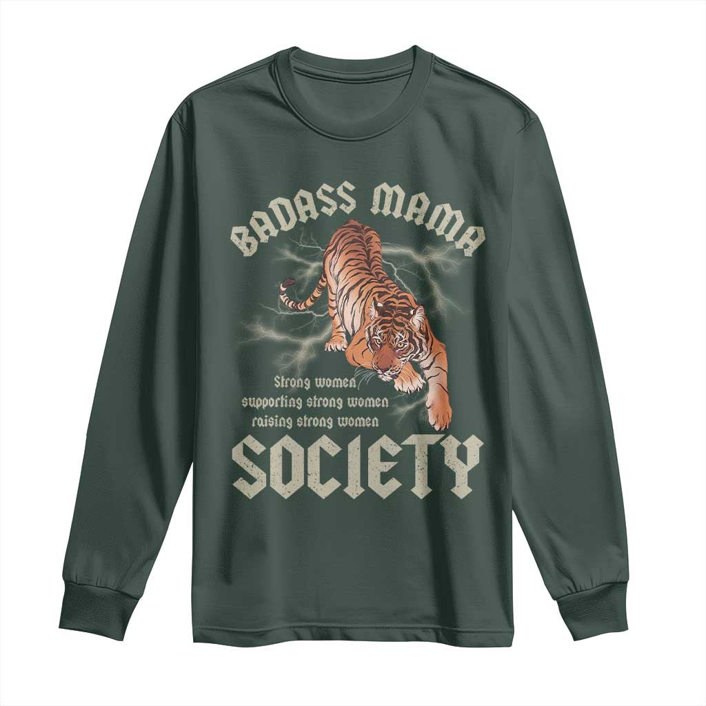 Funny Badass Mama Society Long Sleeve Shirt Vintage Tiger Mother's Day