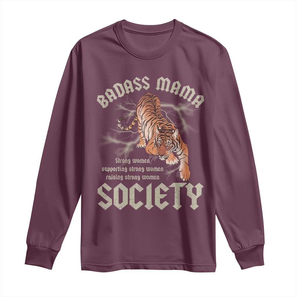 Funny Badass Mama Society Long Sleeve Shirt Vintage Tiger Mother's Day