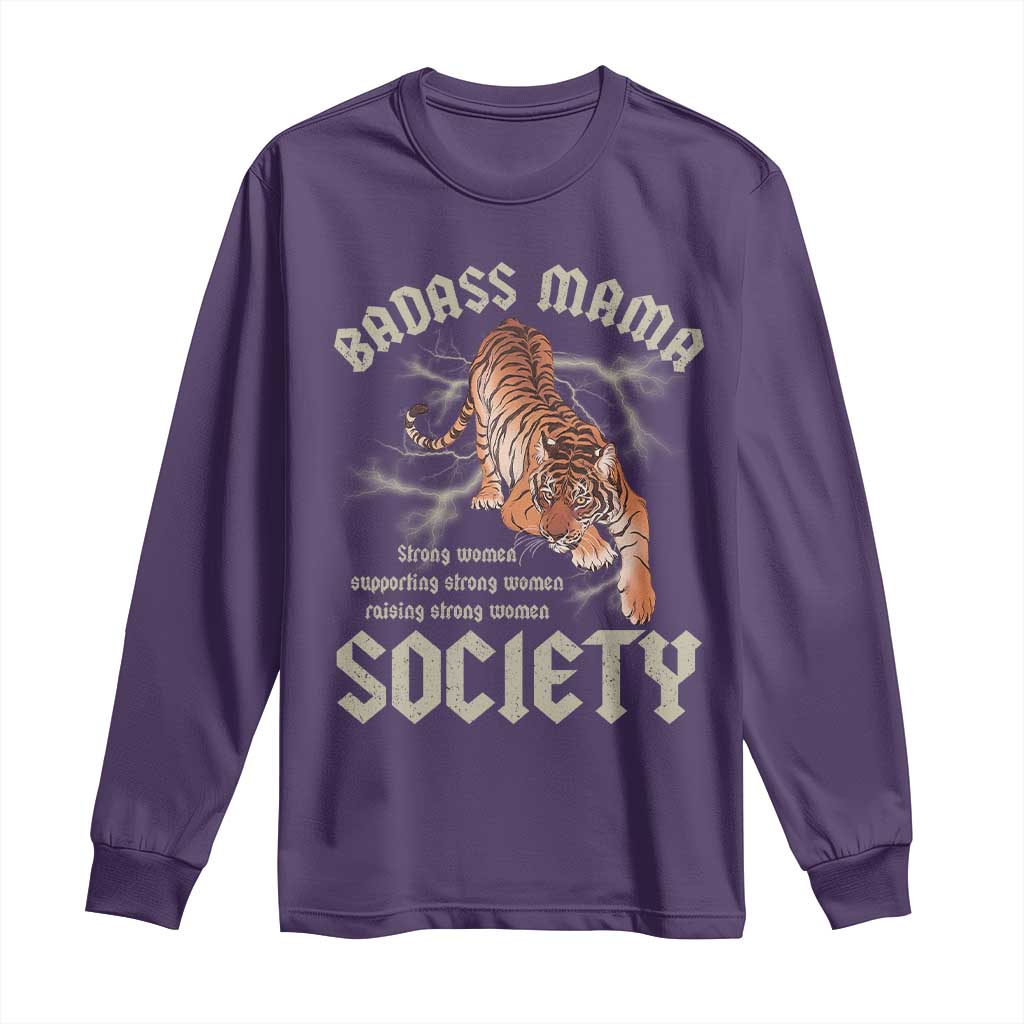 Funny Badass Mama Society Long Sleeve Shirt Vintage Tiger Mother's Day