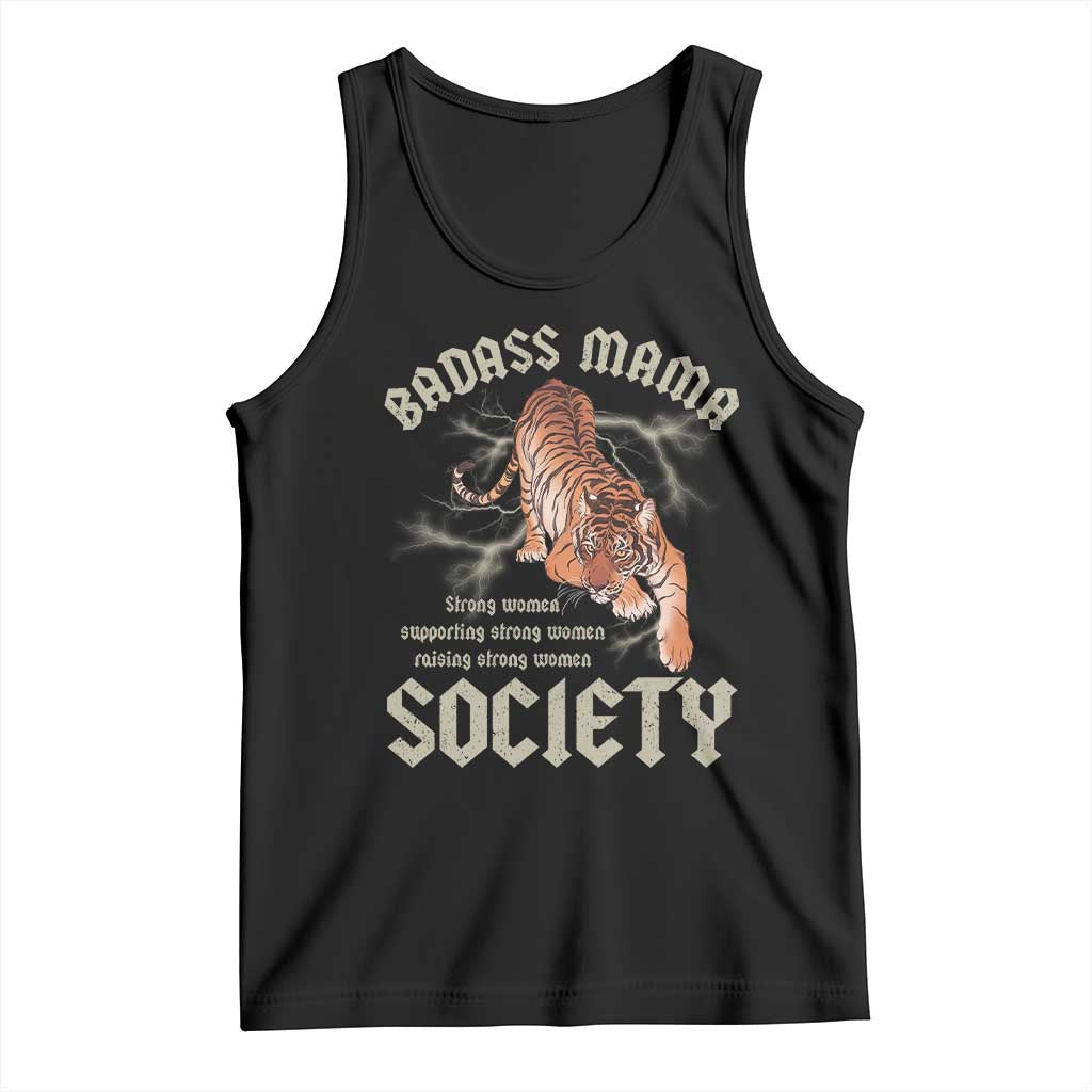 Funny Badass Mama Society Tank Top Vintage Tiger Mother's Day