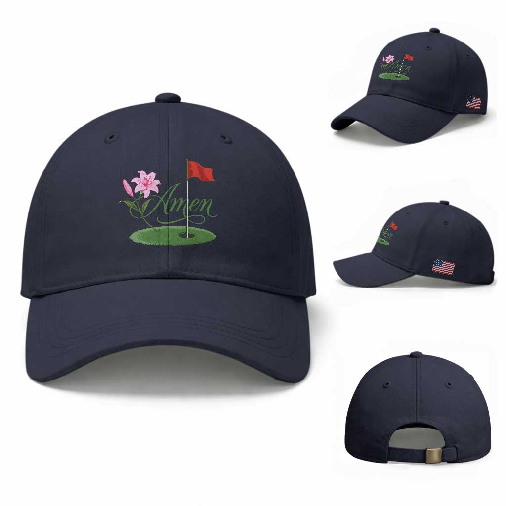 Amen Funny Golf Baseball Cap Azalea Floral Augusta Georgia for Golfers