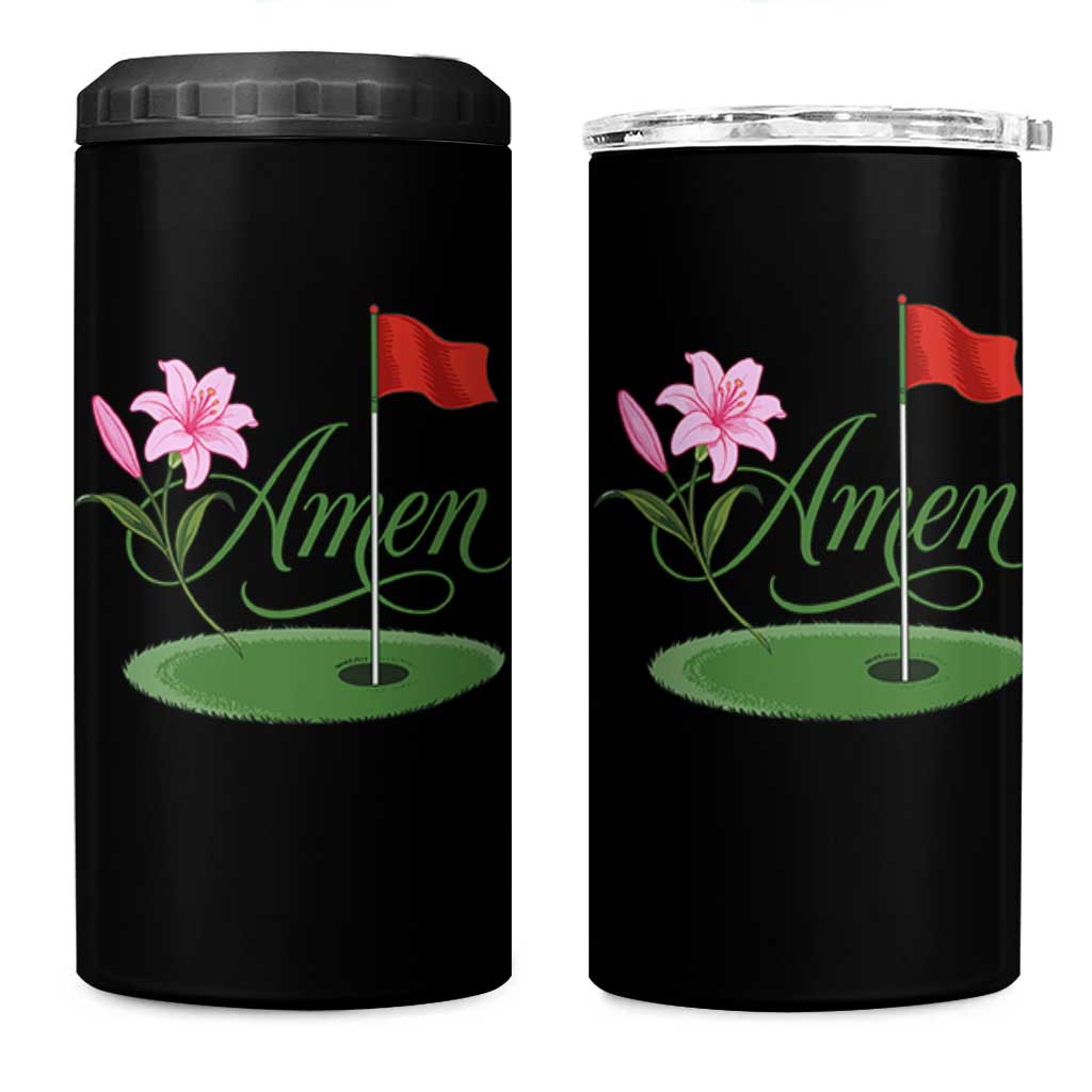 Amen Funny Golf 4 in 1 Can Cooler Tumbler Azalea Floral Augusta Georgia for Golfers