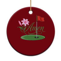 Amen Funny Golf Ceramic Ornament Azalea Floral Augusta Georgia for Golfers